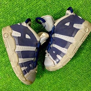 Nike Air Uptempo DM3319-009 Cool Midnight Gray Navy Blue Sneakers Kids Size 8C